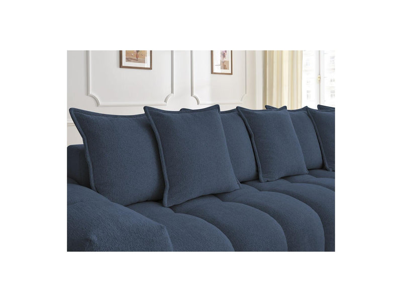 Canapé D'Angle Fixe - Everest - Tissu Chiné - Angle Droit - 10 Coussins