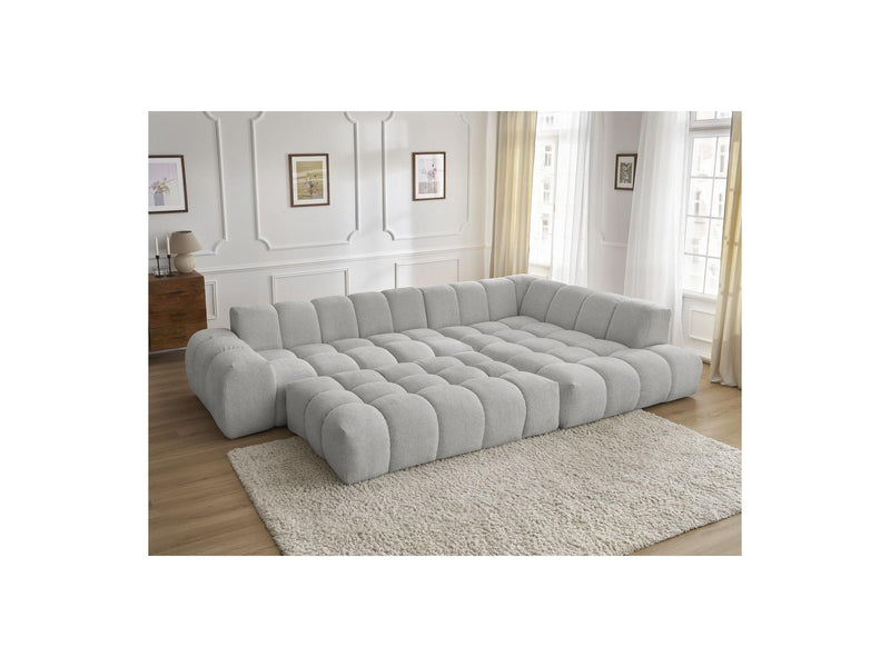 Canapé D'Angle Fixe - Everest - Tissu Chiné - Angle Droit - 10 Coussins