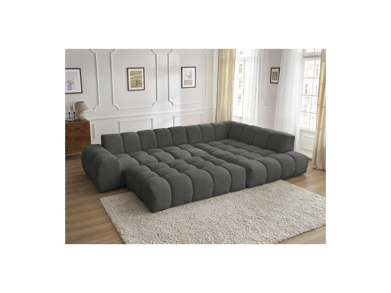 Canapé D'Angle Fixe - Everest - Tissu Chiné - Angle Droit - 10 Coussins