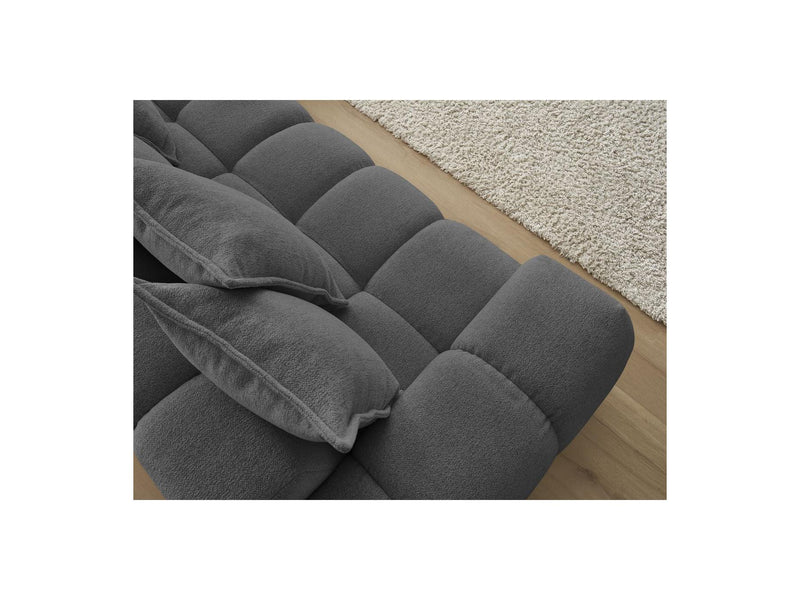 Canapé D'Angle Fixe - Everest - Tissu Chiné - Angle Droit - 10 Coussins