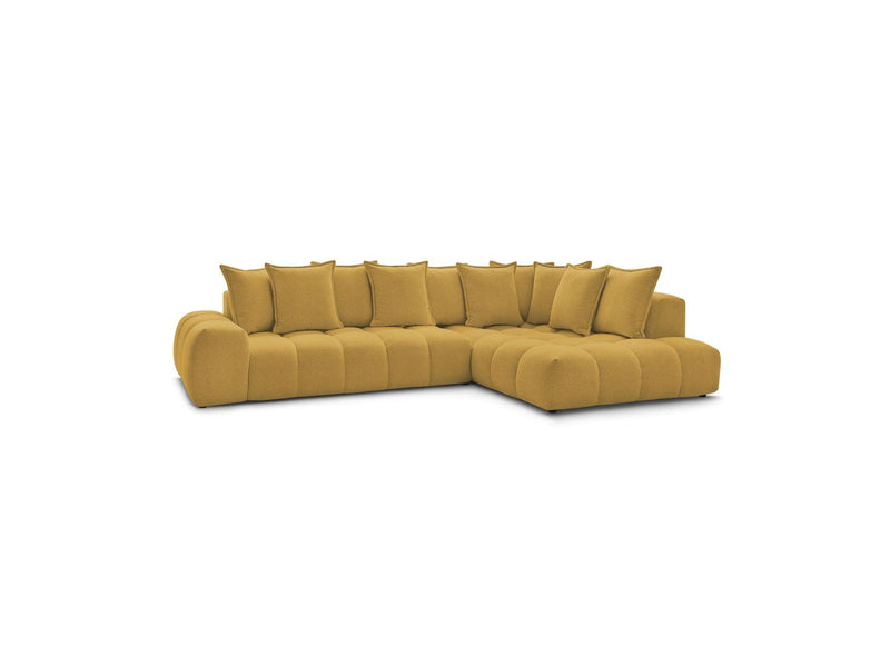 Canapé D'Angle Fixe - Everest - Tissu Chiné - Angle Droit - 10 Coussins