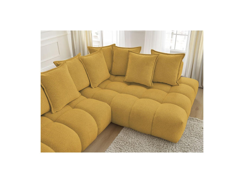 Canapé D'Angle Fixe - Everest - Tissu Chiné - Angle Droit - 10 Coussins