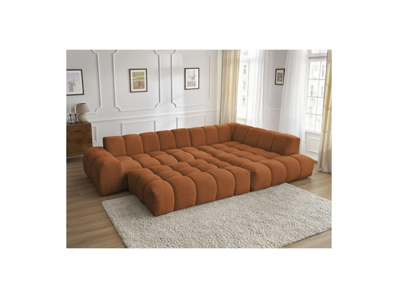 Canapé D'Angle Fixe - Everest - Tissu Chiné - Angle Droit - 10 Coussins