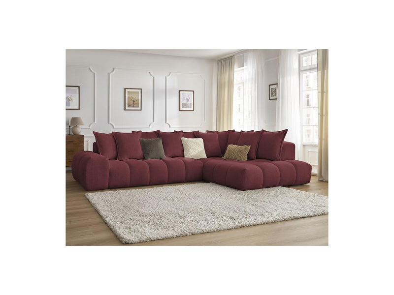 Canapé D'Angle Fixe - Everest - Tissu Chiné - Angle Droit - 10 Coussins