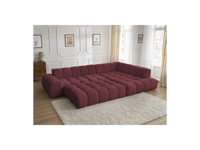 Canapé D'Angle Fixe - Everest - Tissu Chiné - Angle Droit - 10 Coussins