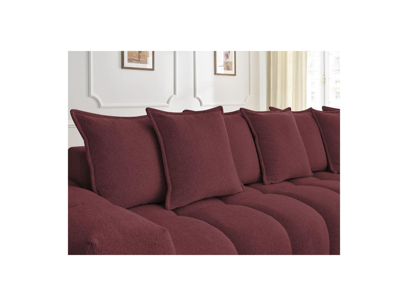 Canapé D'Angle Fixe - Everest - Tissu Chiné - Angle Droit - 10 Coussins