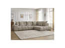 Canapé D'Angle Fixe - Everest - Tissu Chiné - Angle Droit - 10 Coussins