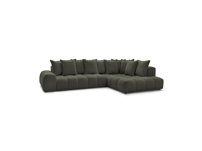 Canapé D'Angle Fixe - Everest - Tissu Chiné - Angle Droit - 10 Coussins