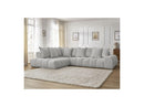 Canapé D'Angle Fixe - Everest - Tissu Chiné - Angle Gauche - 10 Coussins