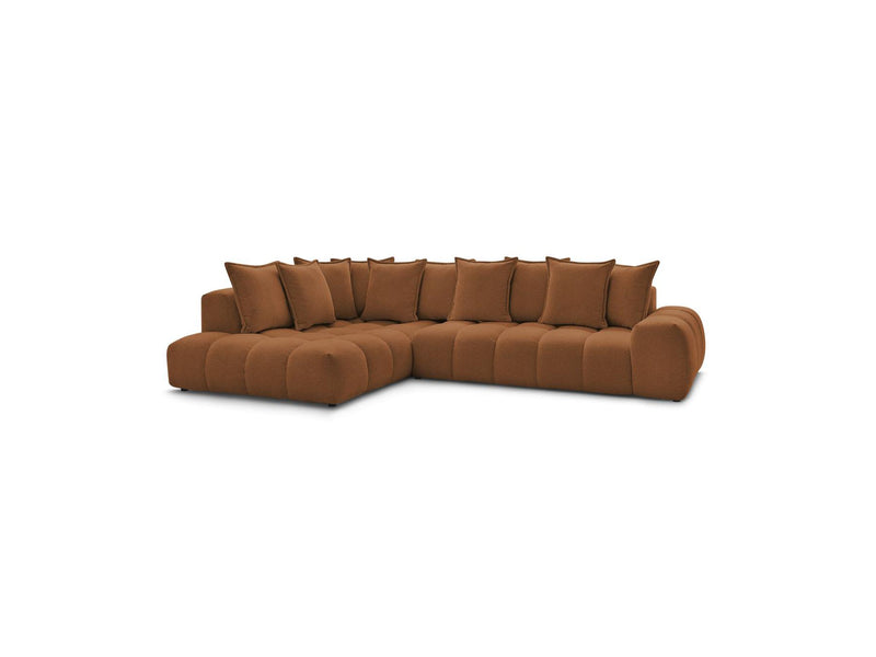 Canapé D'Angle Fixe - Everest - Tissu Chiné - Angle Gauche - 10 Coussins