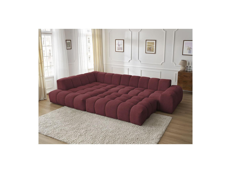 Canapé D'Angle Fixe - Everest - Tissu Chiné - Angle Gauche - 10 Coussins