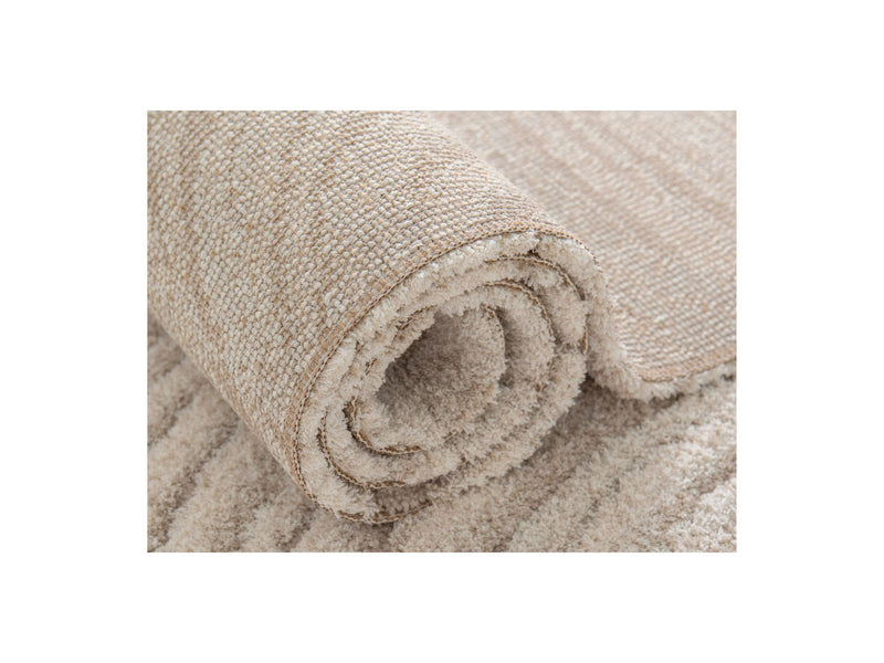 Tapis Poils Longs - Lovina - Motif Abstrait - Beige
