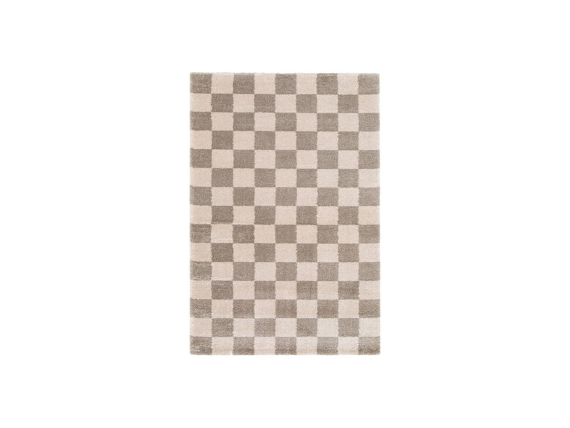 Tapis Poils Long Blitz - Motif Géométrique - Taupe