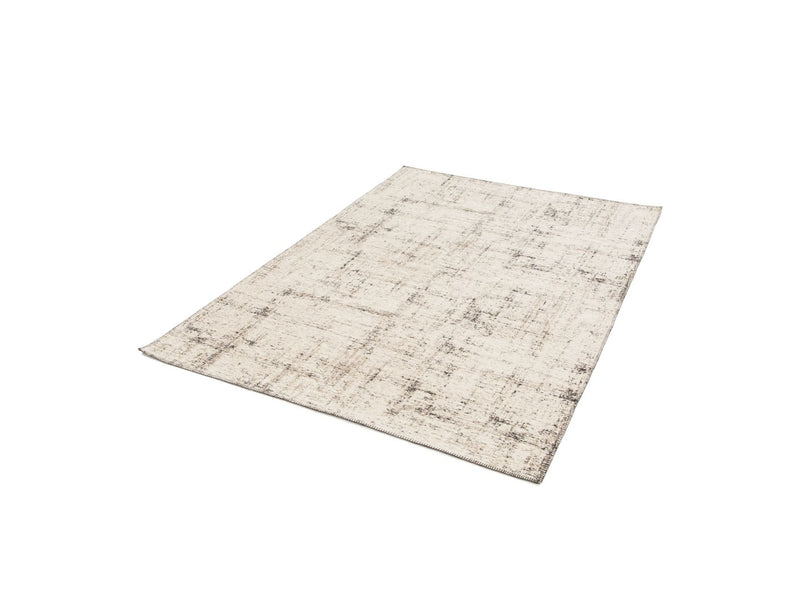 Tapis Poils Ras Maggie Motif Abstrait - Beige/Crème