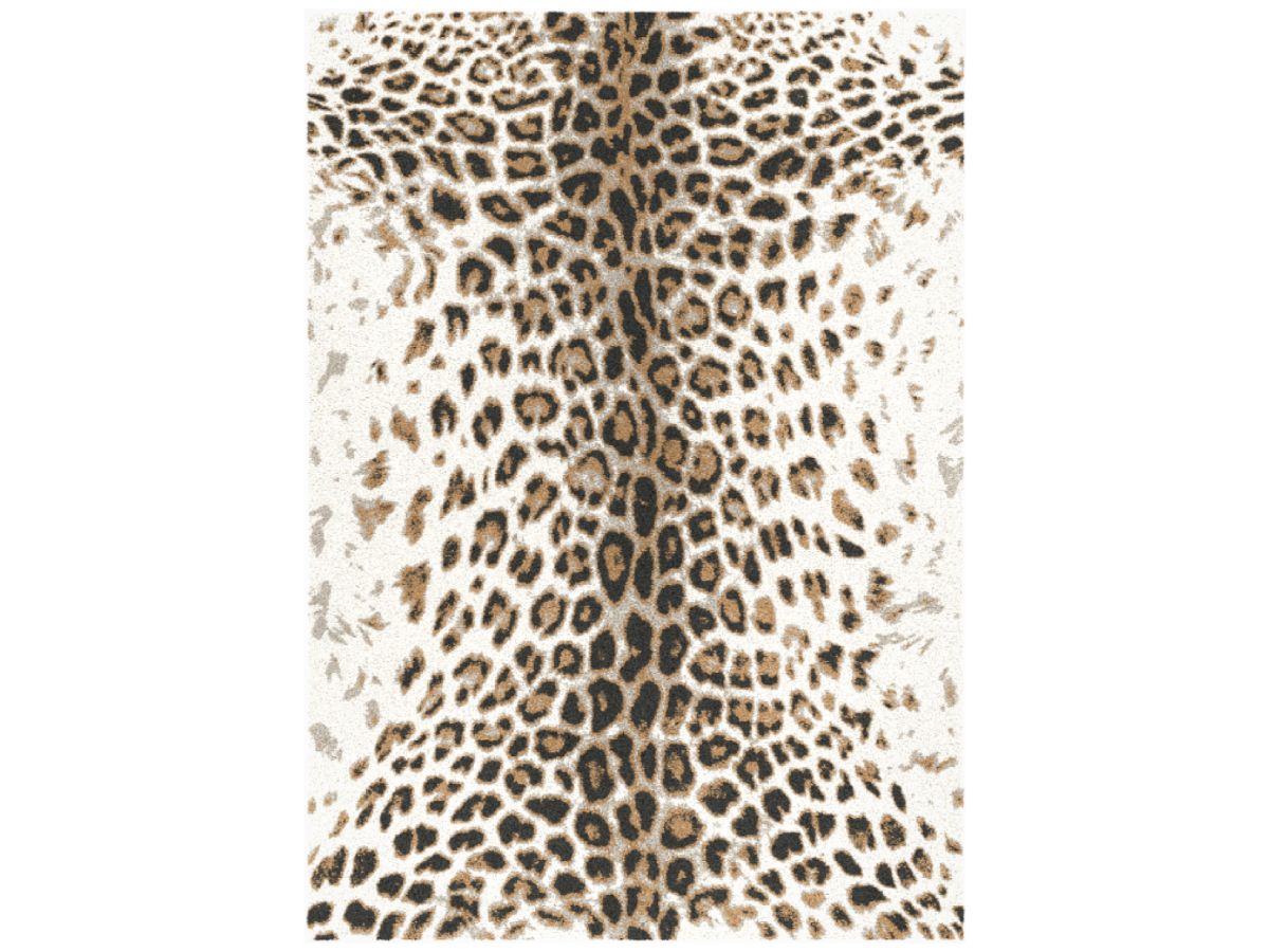 Meryl - Tapis Poils Ras - Motif Léopard - Marron
