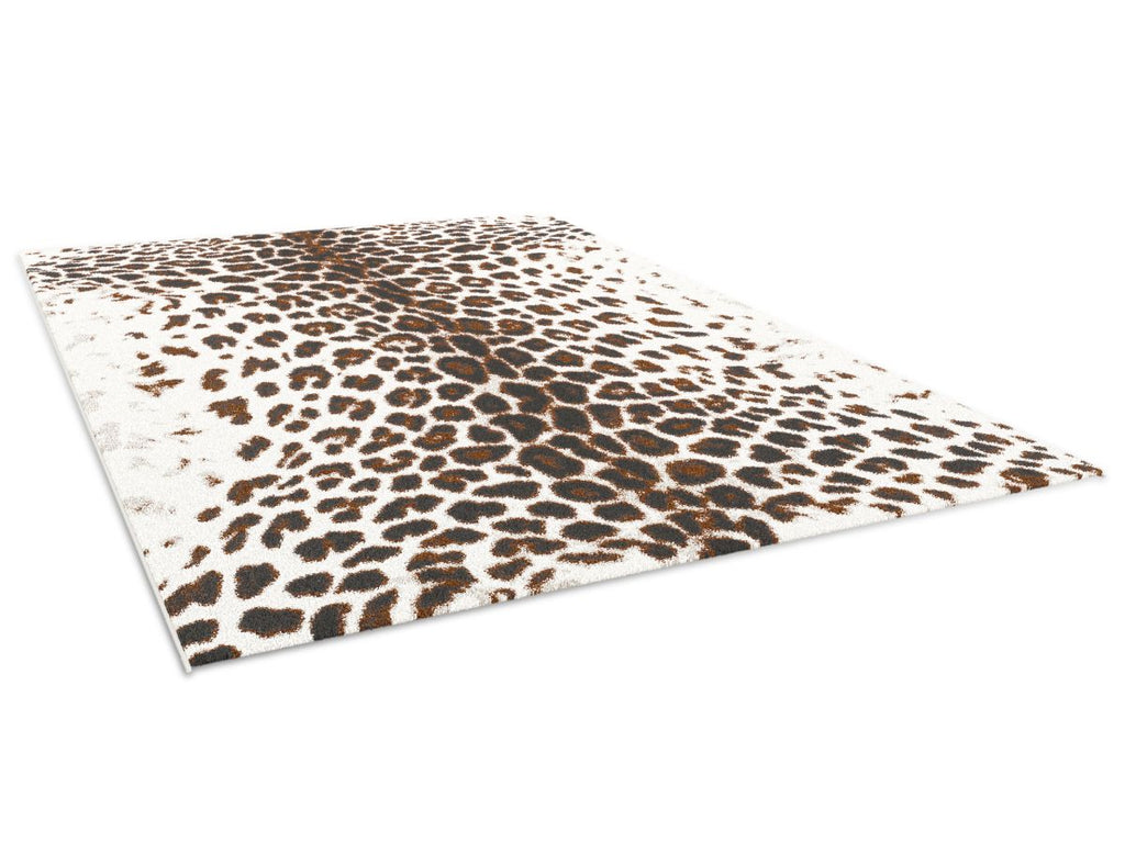 Meryl - Tapis Poils Ras - Motif Léopard - Marron