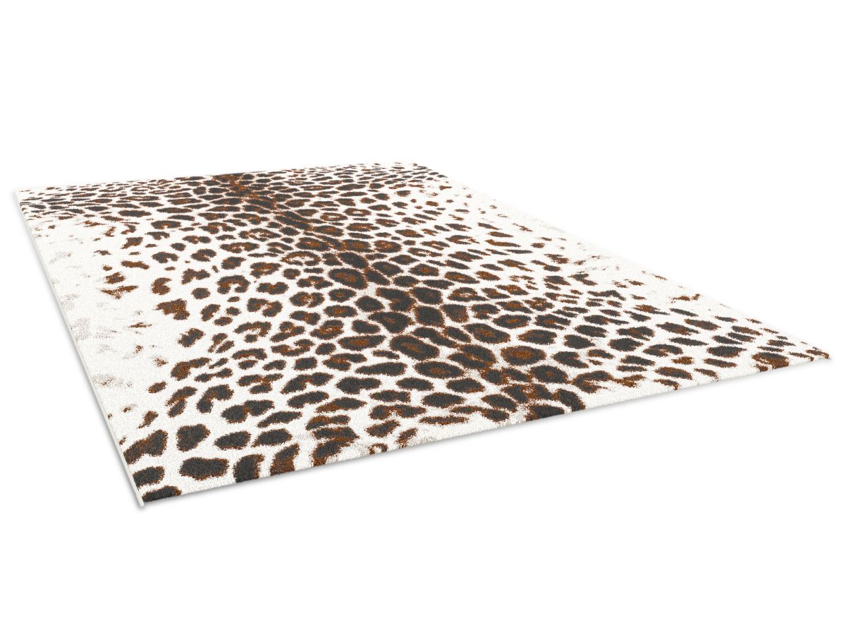 Meryl - Tapis Poils Ras - Motif Léopard - Marron