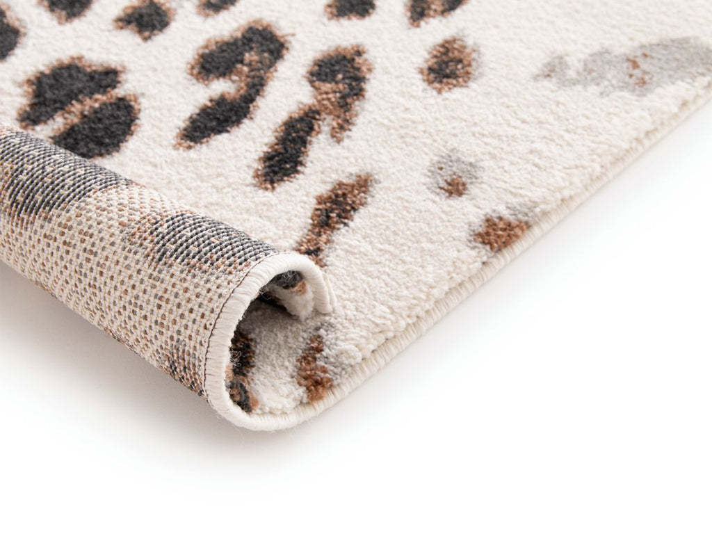 Meryl - Tapis Poils Ras - Motif Léopard - Marron