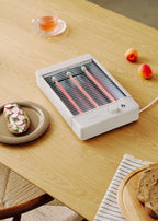 Toast Studio Flat - Grille-Pain Horizontal En Acier Inoxydable Avec 3 Résistances - Blanc Cassé