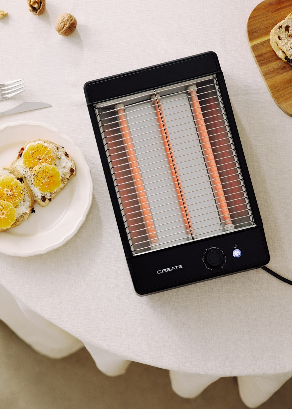 Toast Studio Flat - Grille-Pain Horizontal En Acier Inoxydable Avec 3 Résistances - Noir