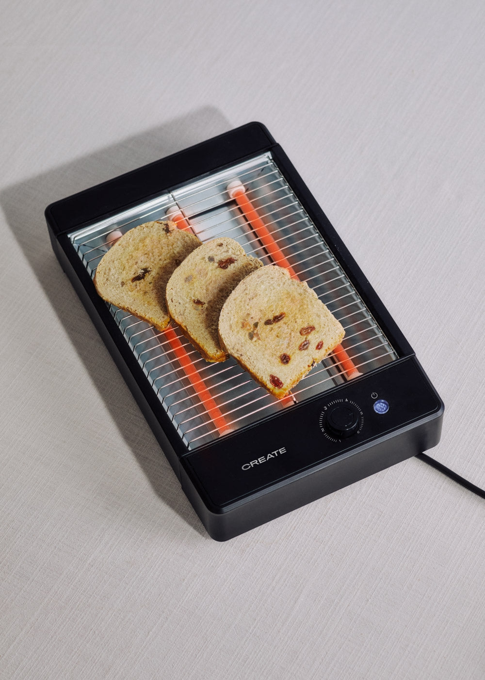 Toast Studio Flat - Grille-Pain Horizontal En Acier Inoxydable Avec 3 Résistances - Noir