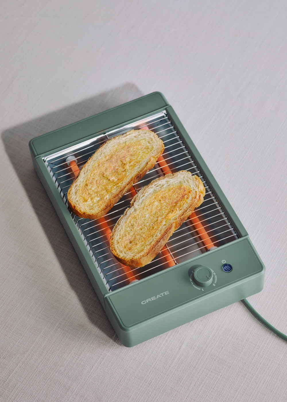 Toast Studio Flat - Grille-Pain Horizontal En Acier Inoxydable Avec 3 Résistances - Sauge