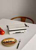 Stone Grill Easy - Grill Et Presse-Panini Multifonction 1600W Ouverture À 180° - Blanc Cassé