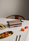 Stone Grill Easy - Grill & Presse-Panini Multifonction 1600W Ouverture À 180° - Moka