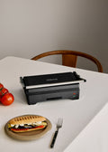 Stone Grill Easy - Grill Et Presse-Panini Multifonction 1600W Ouverture À 180° - Noir