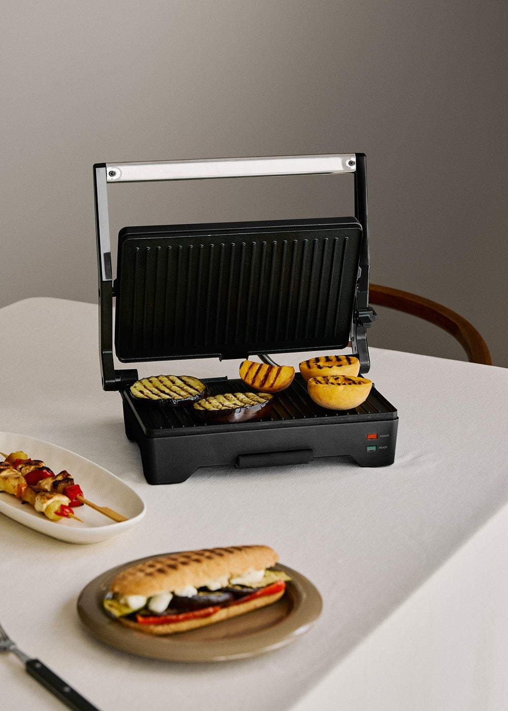 Stone Grill Easy - Grill Et Presse-Panini Multifonction 1600W Ouverture À 180° - Noir