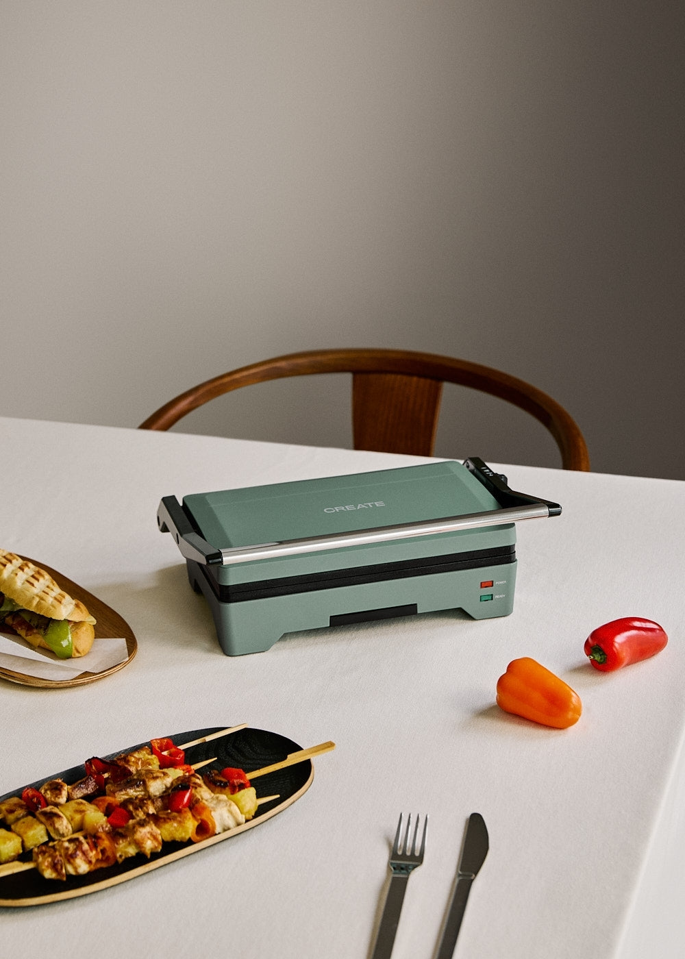 Stone Grill Easy - Grill Et Presse-Panini Multifonction 1600W Ouverture À 180° - Sauge