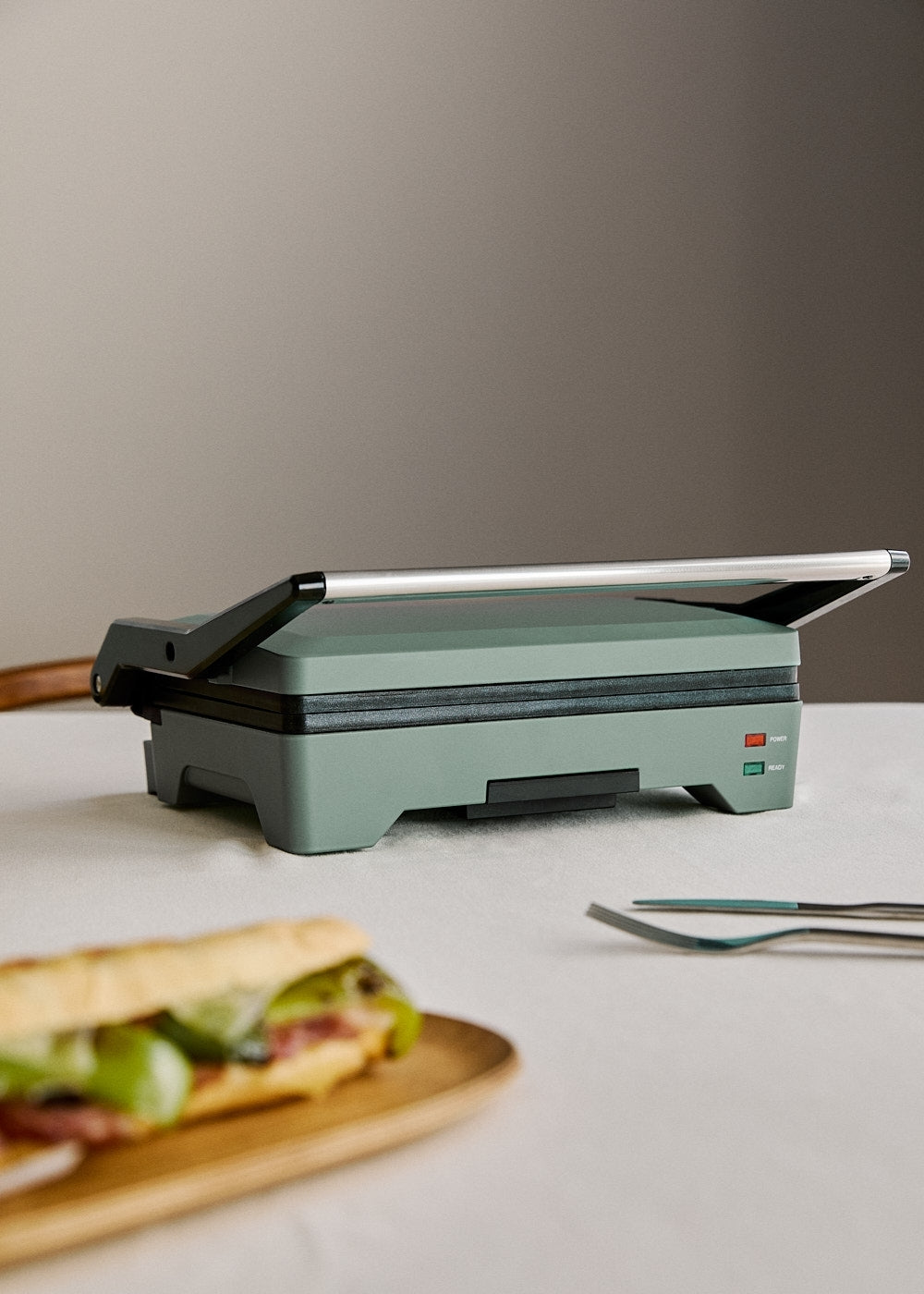 Stone Grill Easy - Grill Et Presse-Panini Multifonction 1600W Ouverture À 180° - Sauge