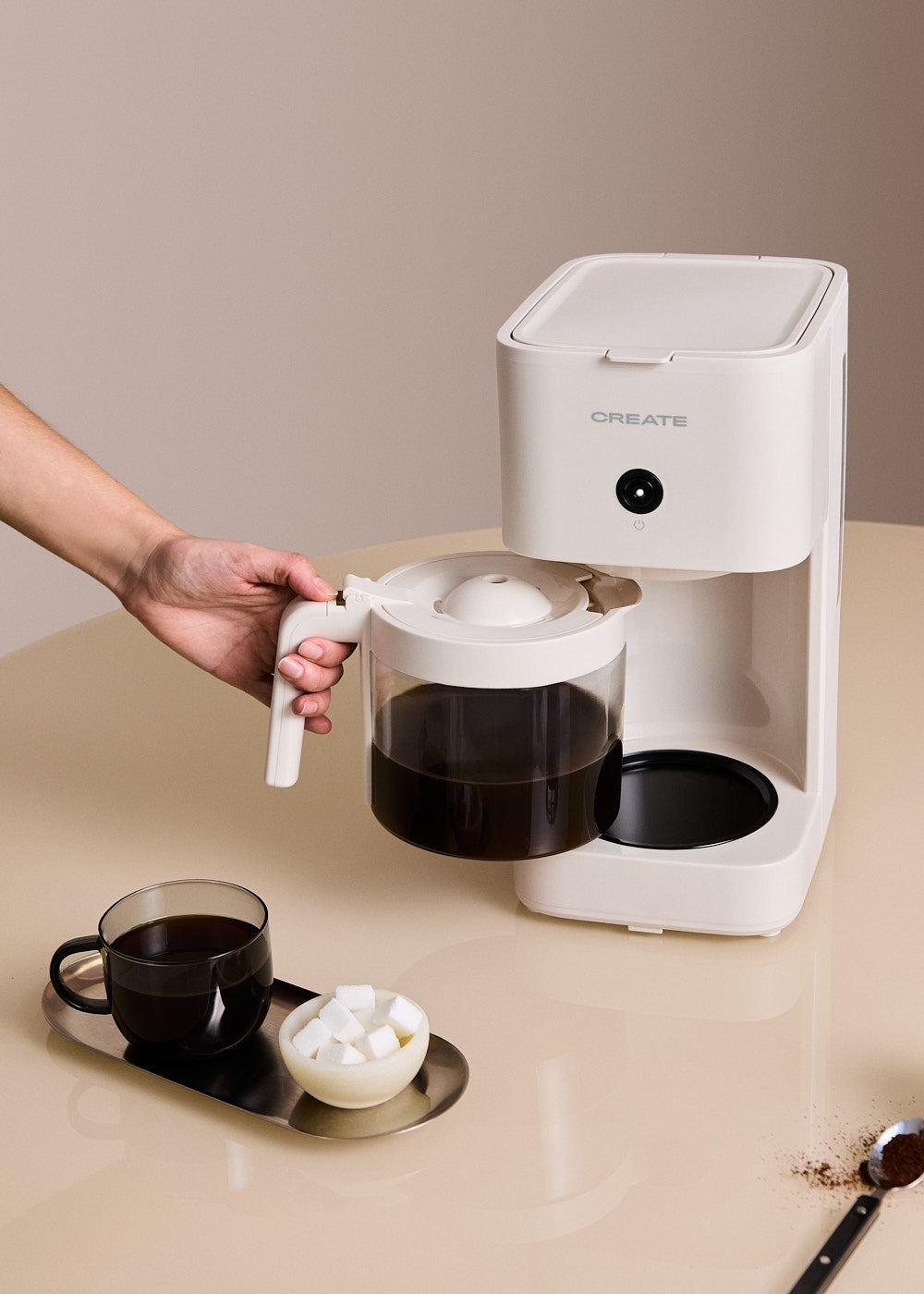 Thera Drip - Cafetière Filtre Avec Fonction Maintien Au Chaud - 1,5L - Blanc Cassé