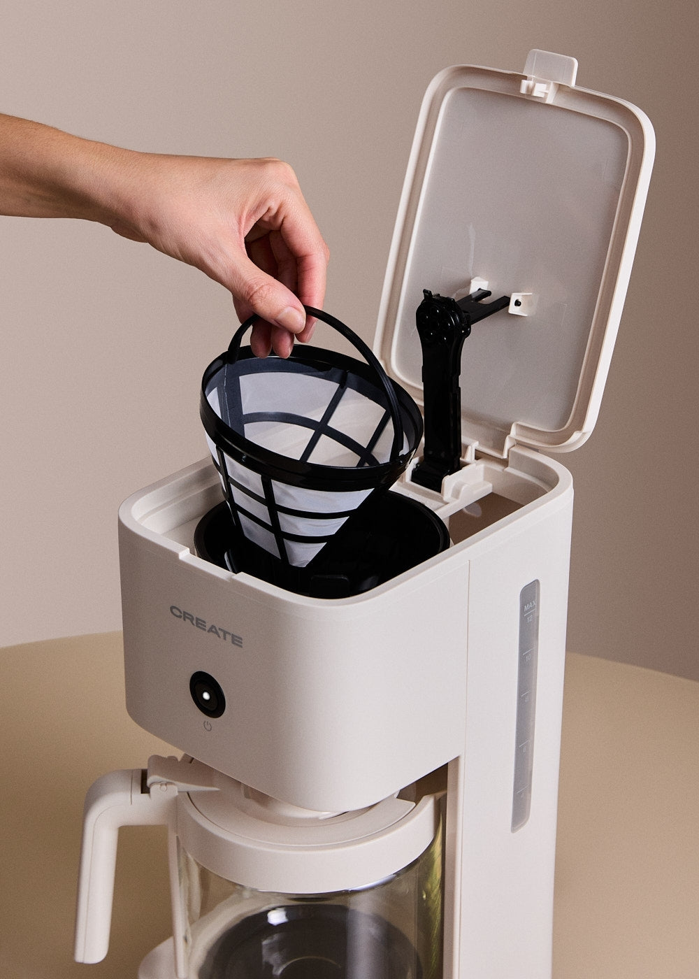 Thera Drip - Cafetière Filtre Avec Fonction Maintien Au Chaud - 1,5L - Blanc Cassé