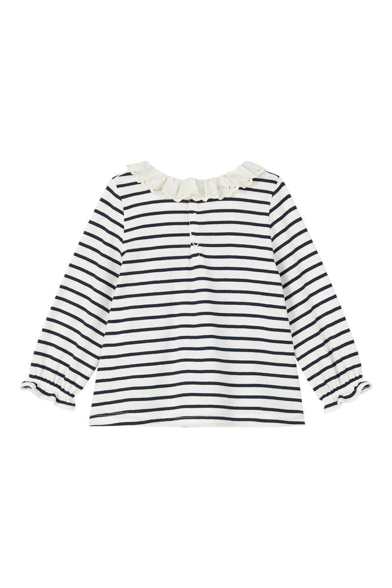 Blouse - Blanc Et Bleu Marine - Bébé Fille