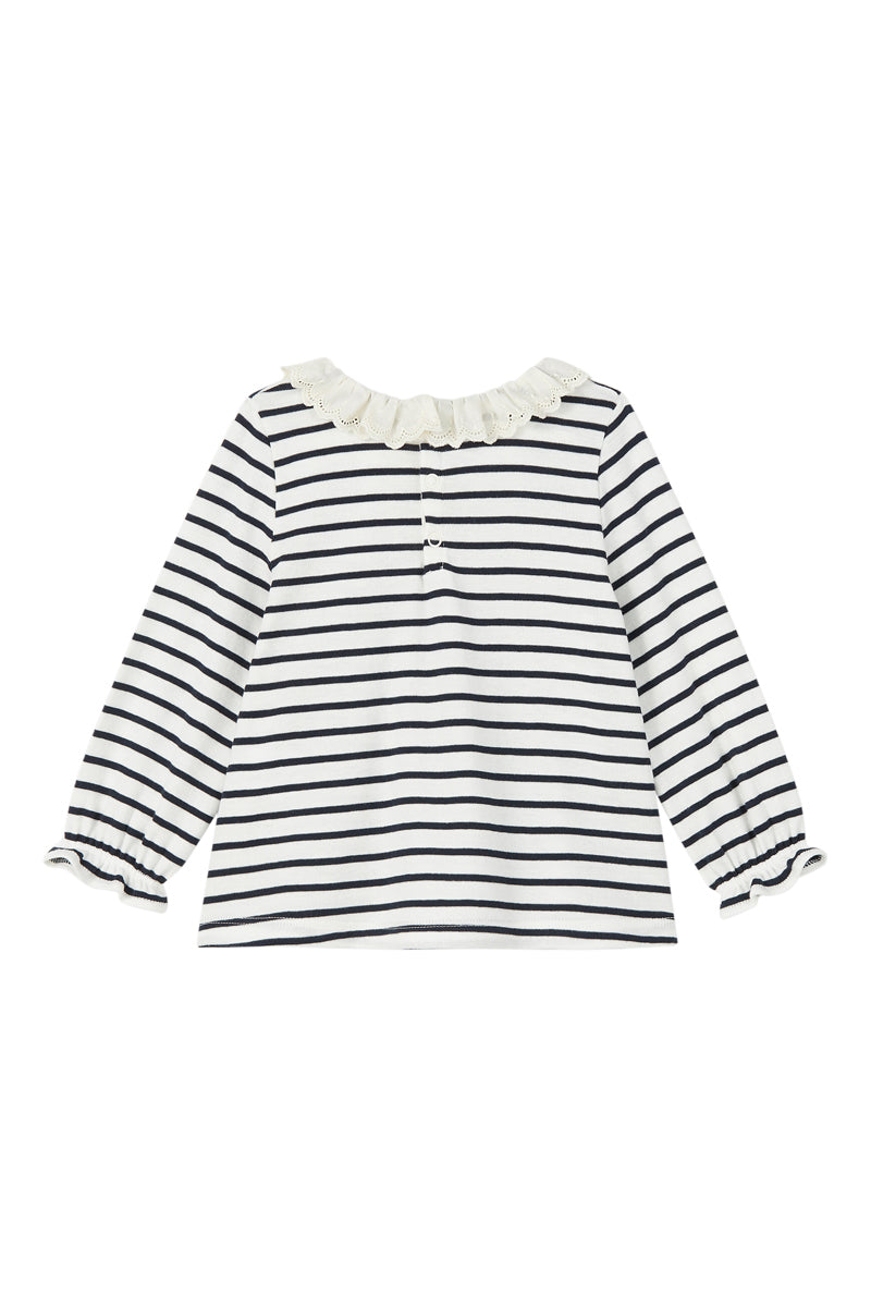 Blouse - Blanc Et Bleu Marine - Bébé Fille