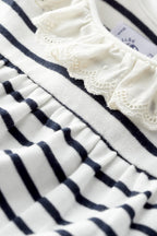 Blouse - Blanc Et Bleu Marine - Bébé Fille