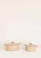 Iron Pot - Lot De 2 Cocottes En Fonte Émaillée - 2,6L & 4,66L - Sable