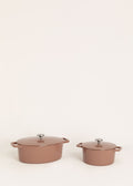 Iron Pot - Lot De 2 Cocottes En Fonte Émaillée - 2,6L & 4,66L - Moka