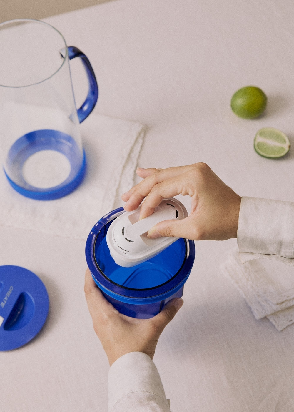 Aqua Clear Jug - Carafe Filtrante Avec Double Filtre - 1,5L - Bleu Cobalt