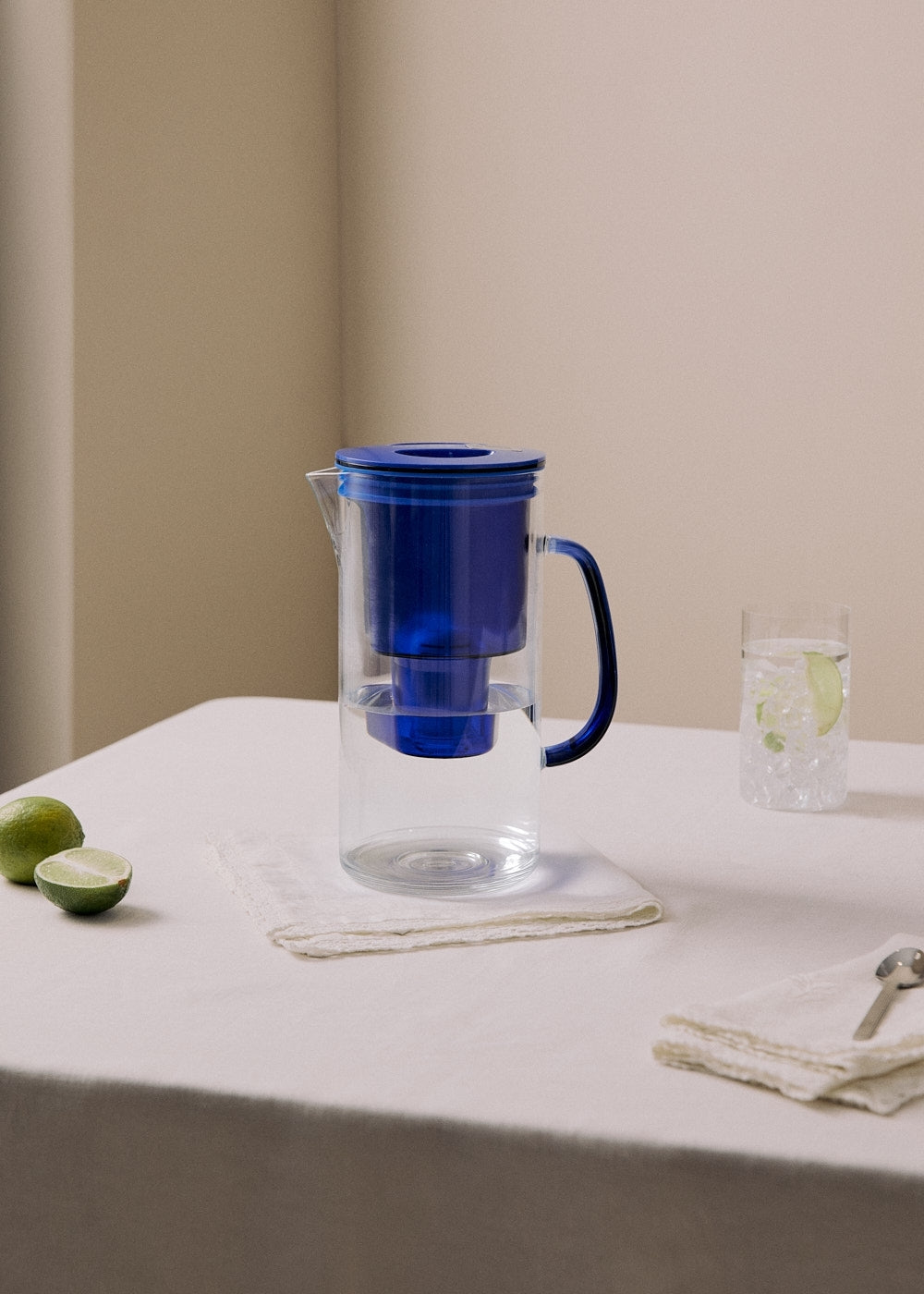 Aqua Clear Jug - Carafe Filtrante Avec Double Filtre - 1,5L - Bleu Cobalt