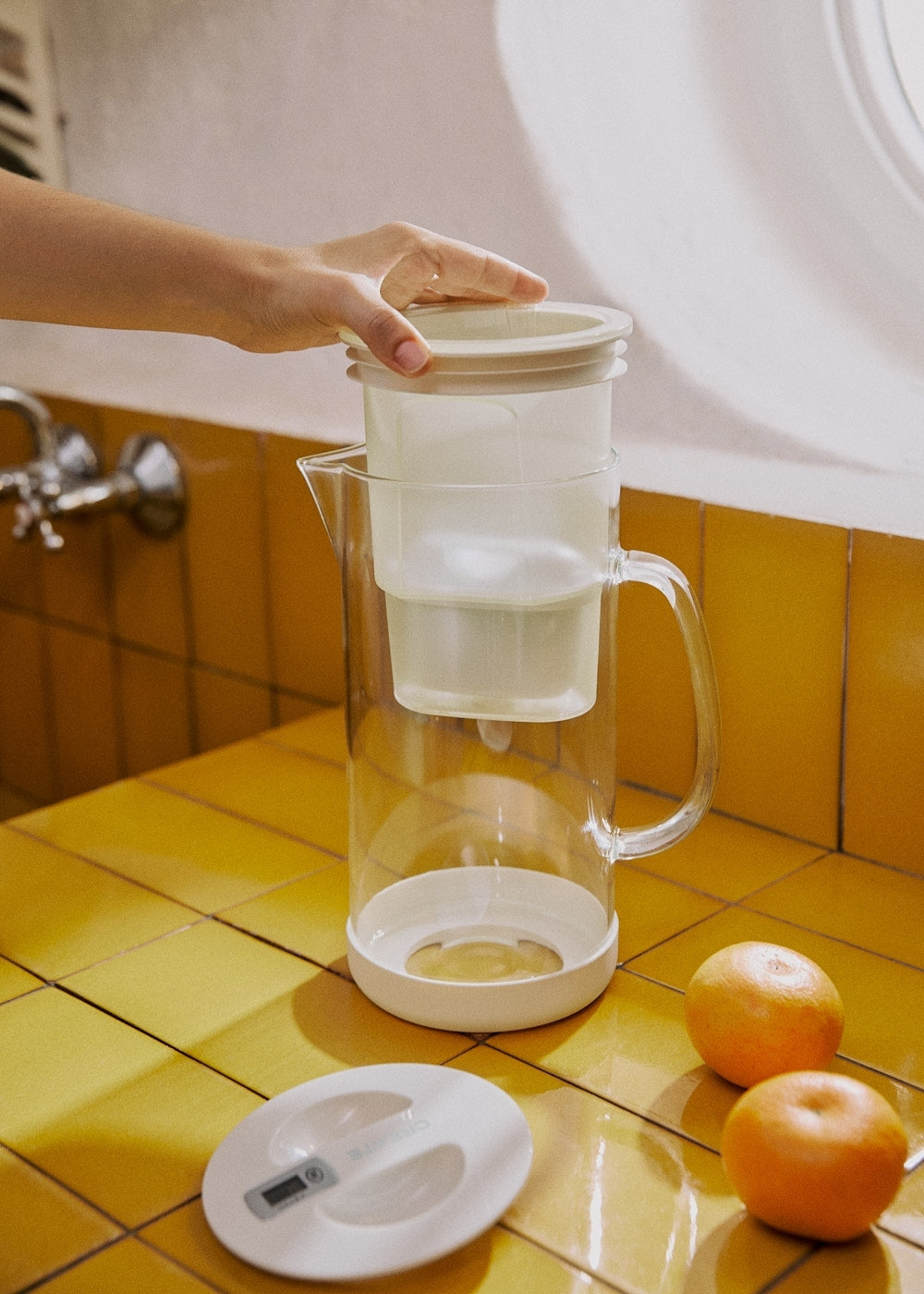 Aqua Clear Jug - Carafe Filtrante Avec Double Filtre - 1,5L - Blanc Cassé