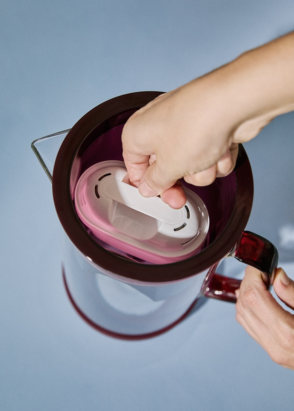 Aqua Clear Jug - Carafe Filtrante Avec Double Filtre - 1,5L - Bordeaux