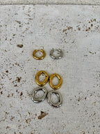 Boucles D'Oreilles Oval X Hoops