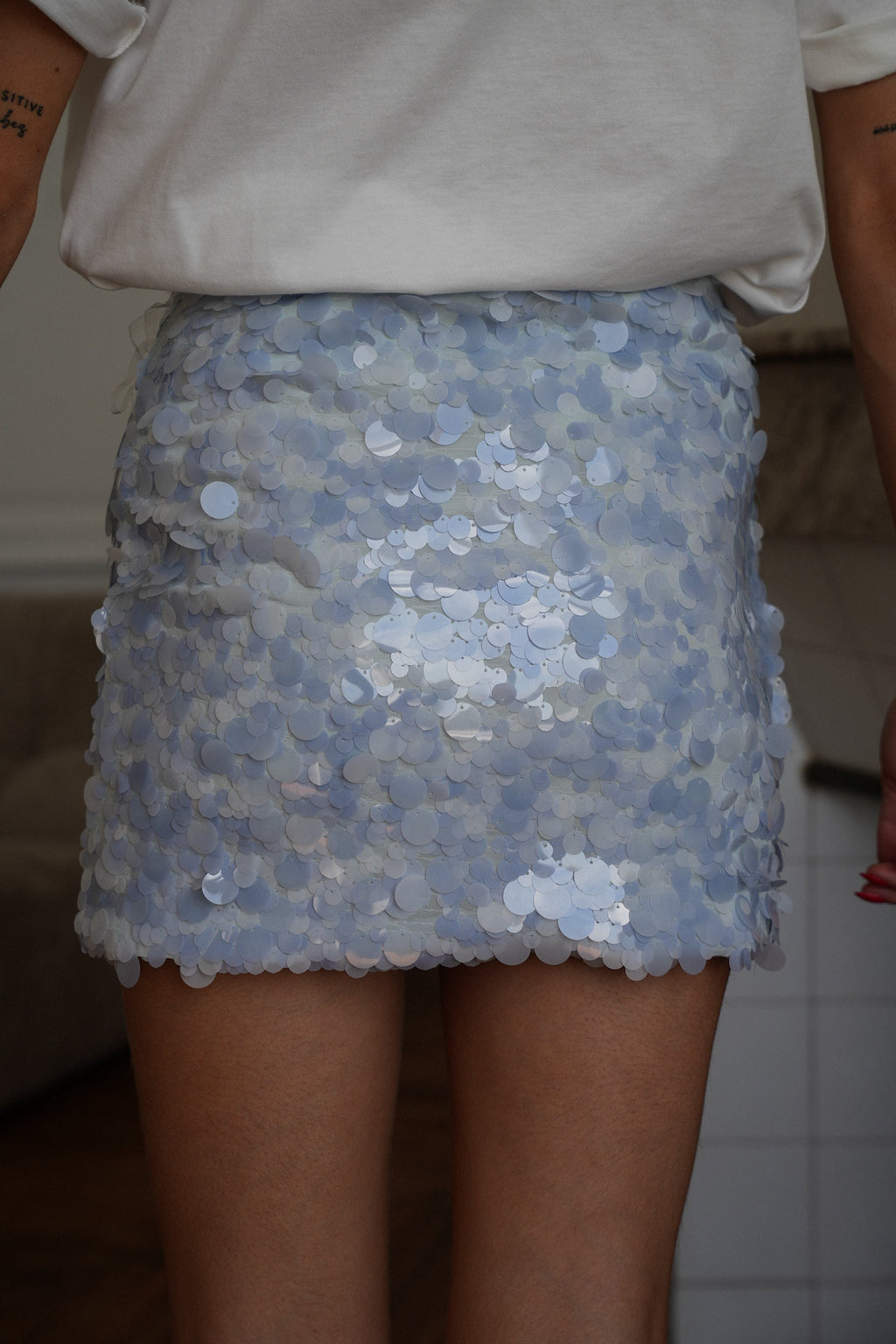 Jupe À Sequins Cara - Bleue