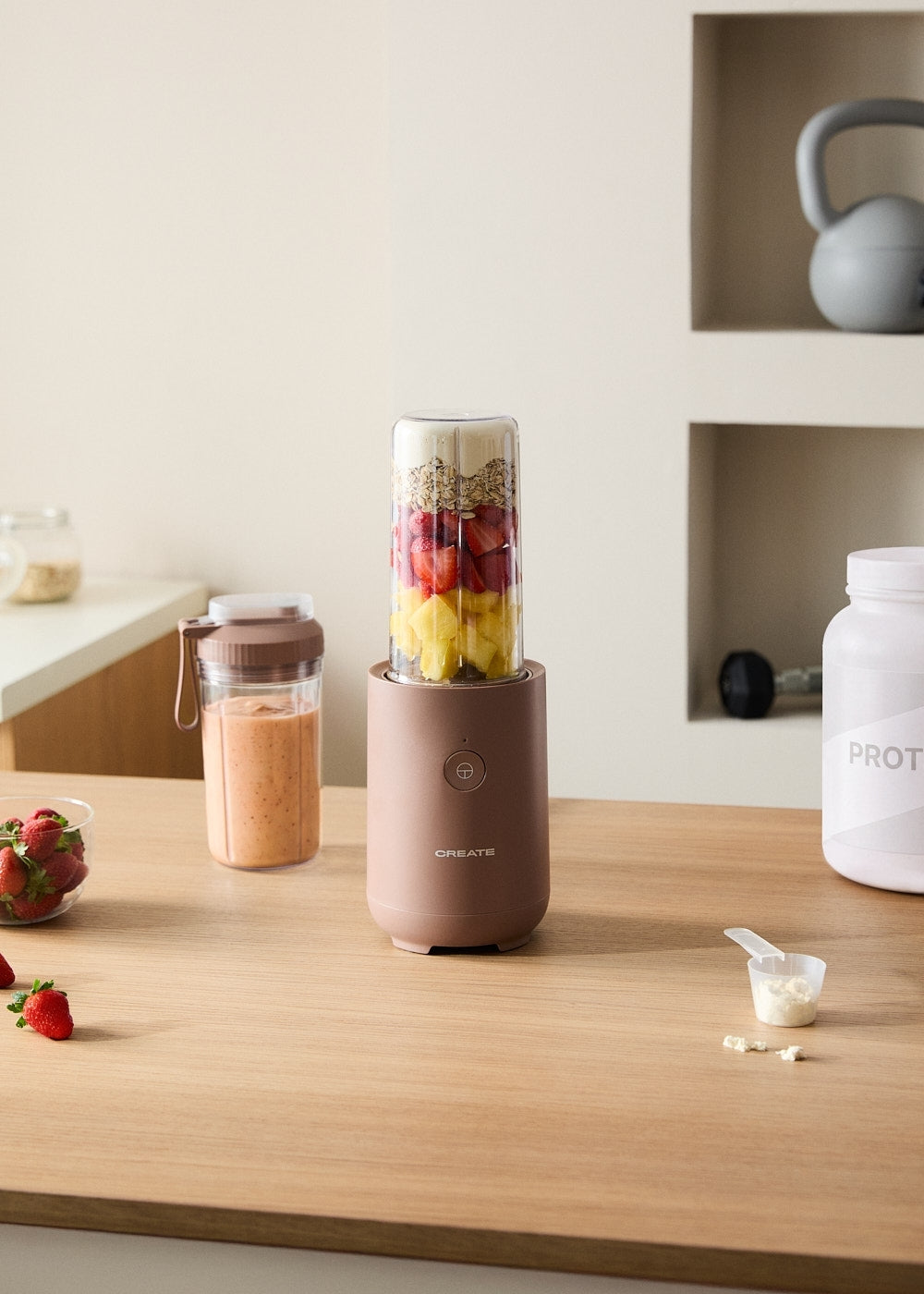 Moi Studio Pro - Blender 1200W Avec Deux Gobelets Portables - Moka