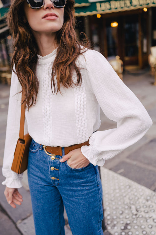 Blouse Élise Blanc Coton