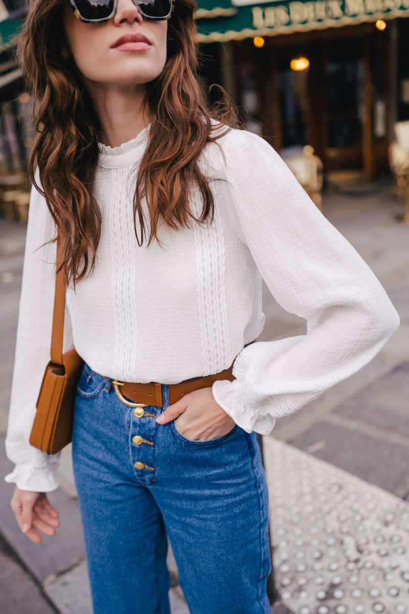 Blouse Élise Blanc Coton