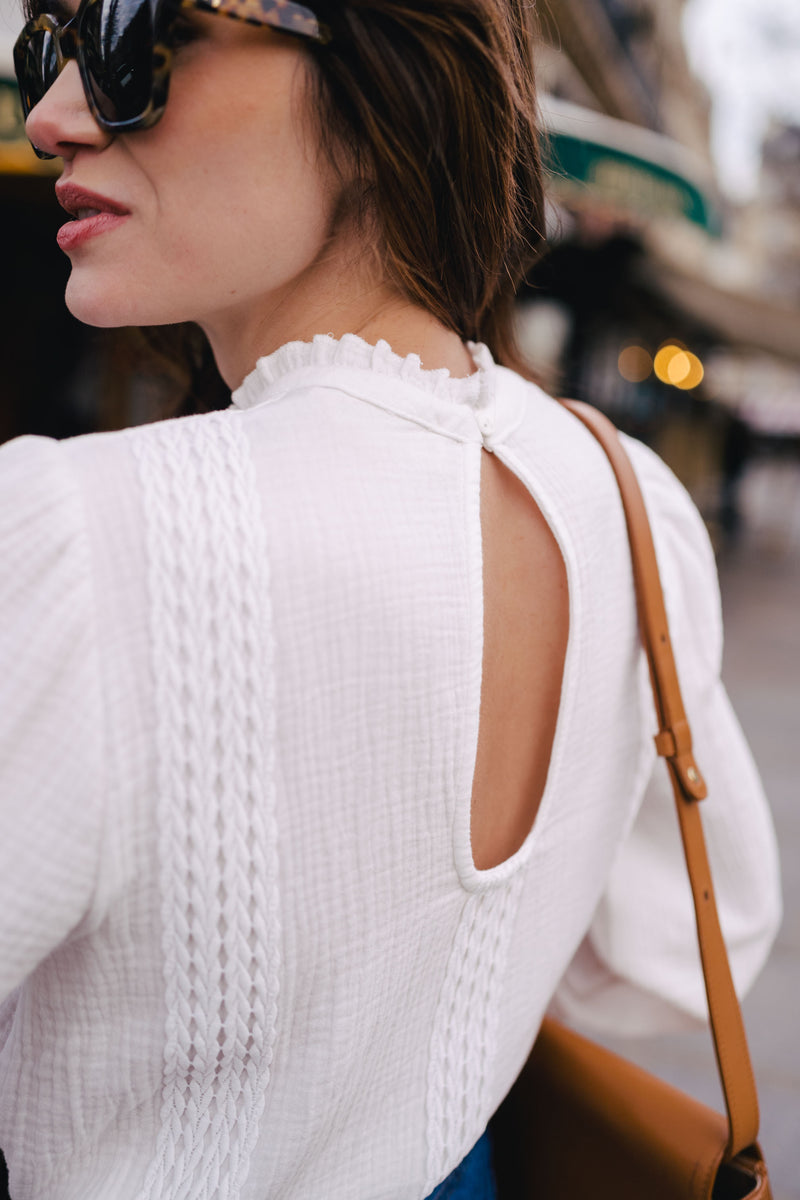 Blouse Élise Blanc Coton