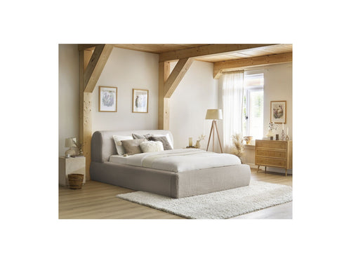 Lit Coffre Effet Fausse Fourrure - Cervin - Beige